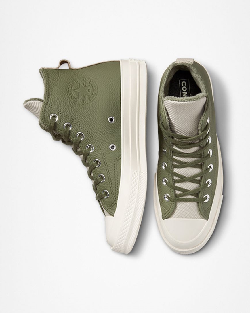 Dámské Boty Vysoké Converse Chuck 70 Counter Climate Olivy Zelené | CZ MG31L47